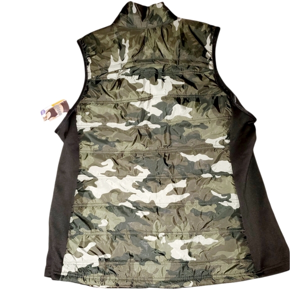 Avia NWT Women's Sleeveless Quilted Green Camouflage Performance Vest 763 - Picture 6 of 7